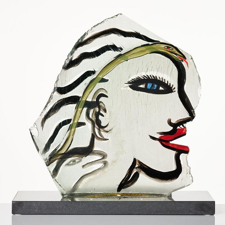 Ulrica Hydman-Vallien, a unique painted glass sculpture 'Marilyn'.