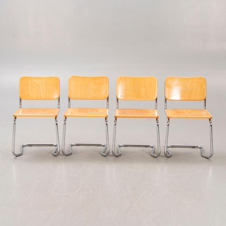 A set of four Italian chairs later part of the 20th century.