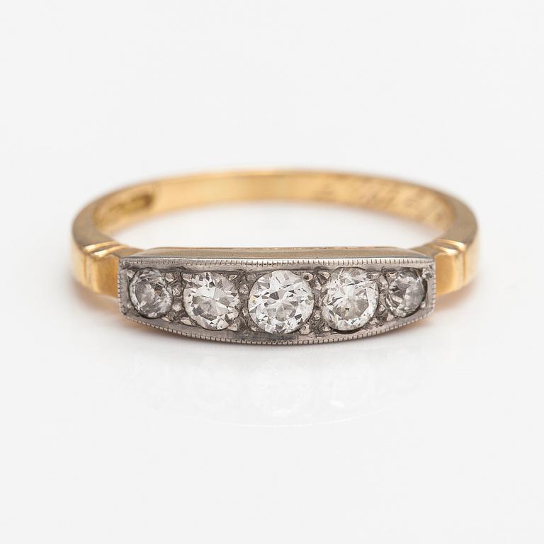 Georg Buchert, An 18K gold ring with old-cut diamonds ca. 0.34 ct in total. Helsinki 1951.