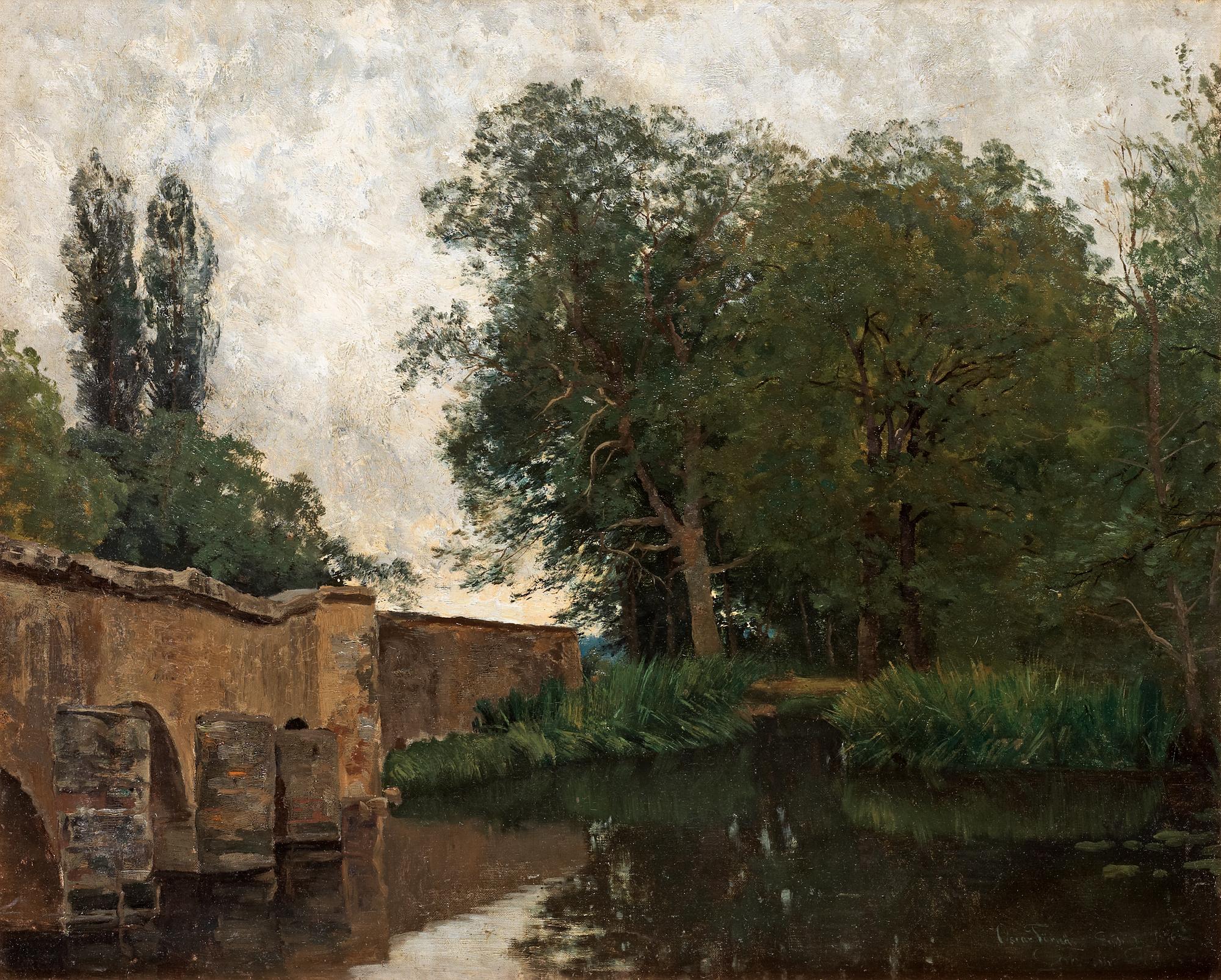 Oscar Törnå, Gamla bron i Grez.