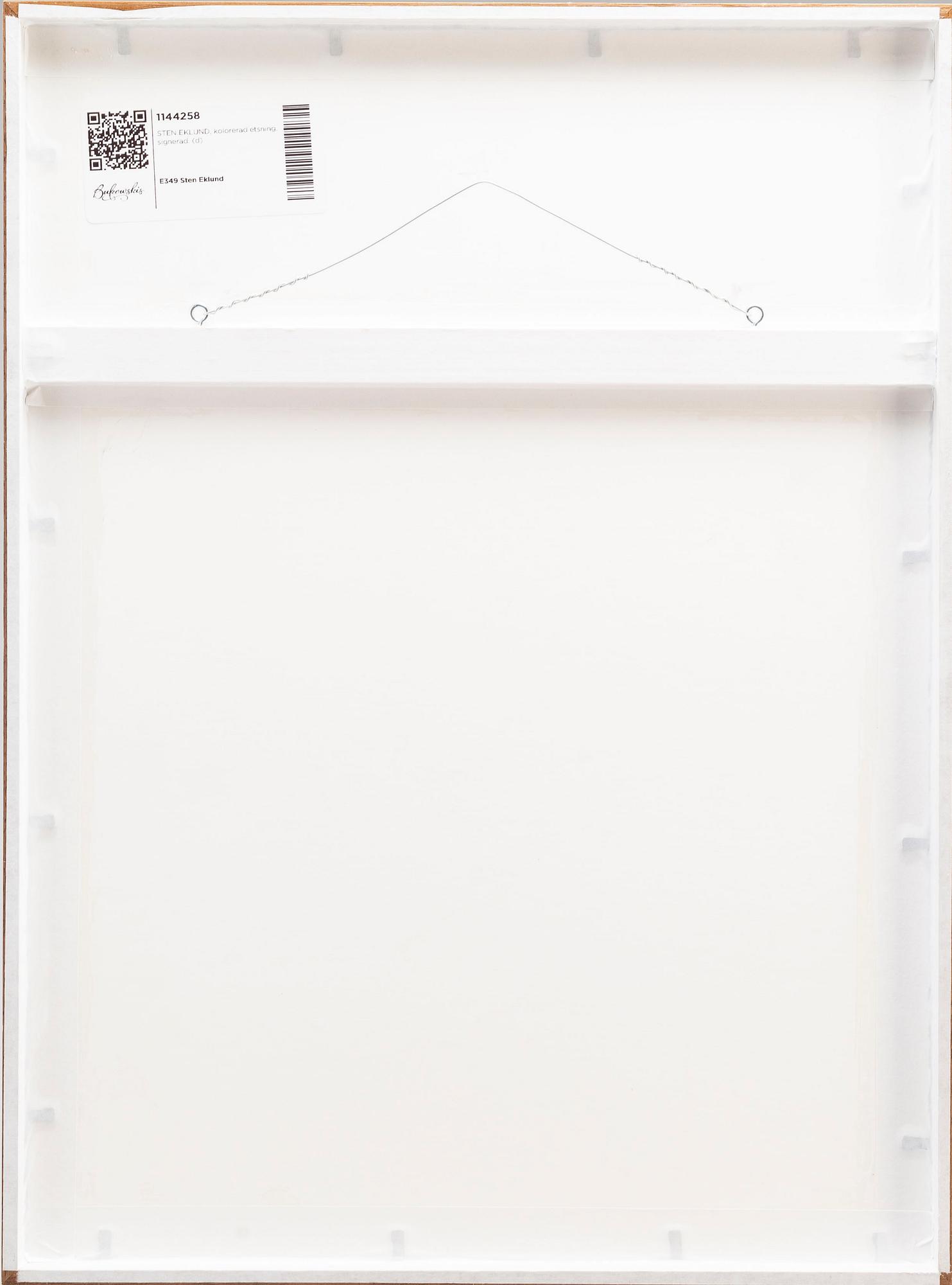 STEN EKLUND, handkolorerad etsning, signerad.