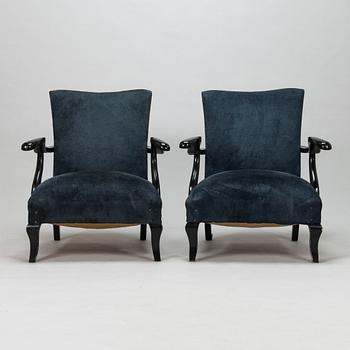 Carl-Johan Boman, a pair of 1930's 'Gentleman' armchairs for Oy Boman Ab.