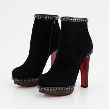 Christian Louboutin, a pair of suede and stud boots, size 36 1/2.