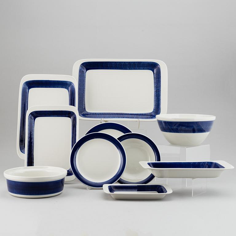 A Hertha Bengtsson 'Koka Blå' part dinner service, Rörstrand, designed 1956 (51 pieces).