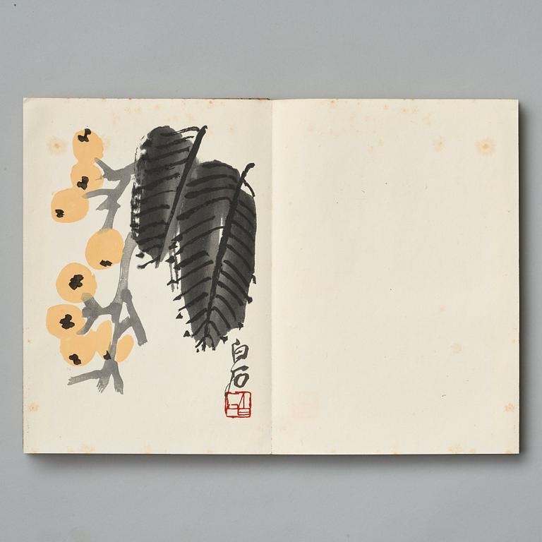 BOK med TRÄSNITT, "Qi Baishi hua ji". Beijing 1952.