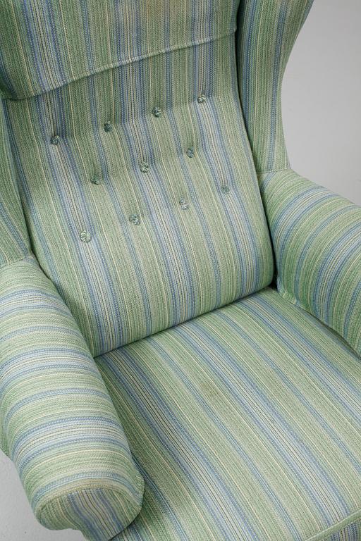 ÖRONLAPPSFÅTÖLJ, "Häggbom", Carl Malmsten, O H Sjögren, Tranås, daterad -83.