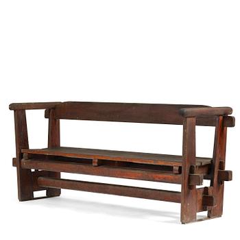 399. Axel Einar Hjorth, a stained pine "Skoga" sofa, Nordiska Kompaniet, Sweden, 1930s.