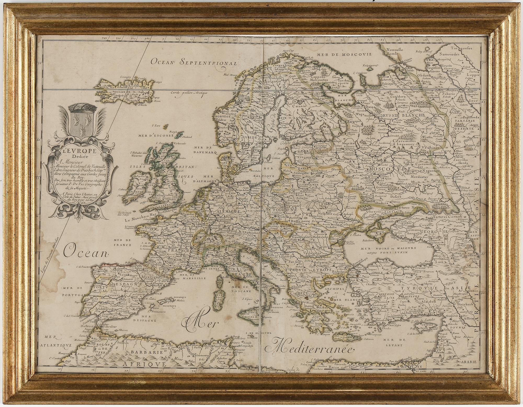 KARTA, P. Du Val "l´Europe", efter 1700-tal.