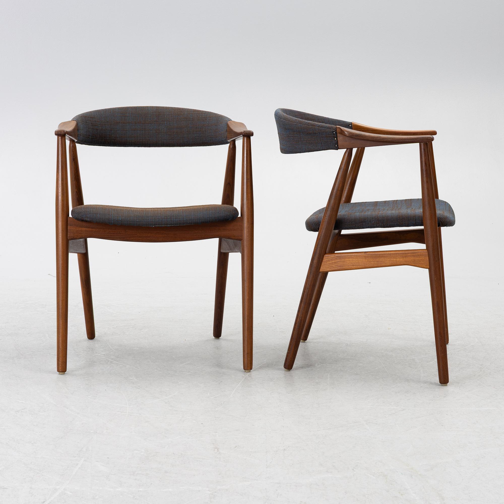 Thomas Harlev, six model 213 chairs, Farstrup, Denmark 1950s/60s.