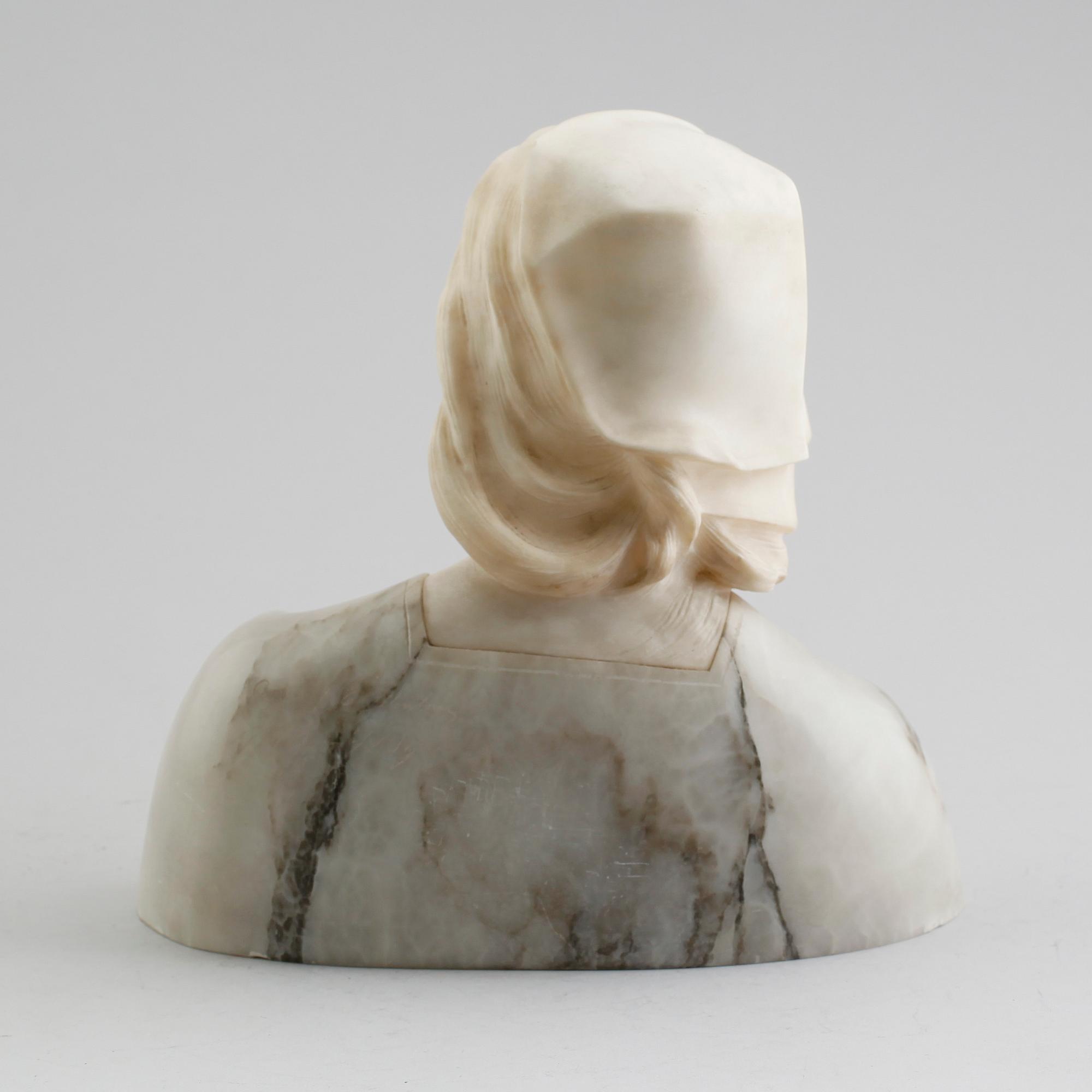 SKULPTUR, alabaster, Italien, 1900-tal.