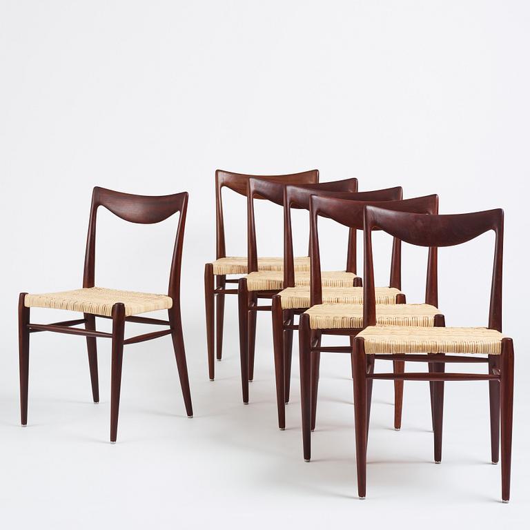 Adolf Relling Sigurd Resell, a set of six teak 'Bambi 61/2' chairs,  Gustav Bahus Eftf, Norway 1950s-60s.