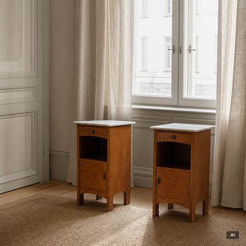 A pair of early 20th century bedside tables.