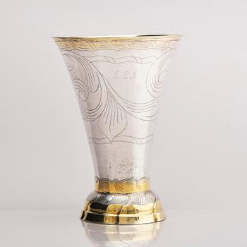 Gustaf Elfström, bägare, delvis förgyllt silver, Sala 1797. Gustaviansk.