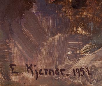 ESTHER KJERNER, olja på pannå, signerad och daterad 1952.