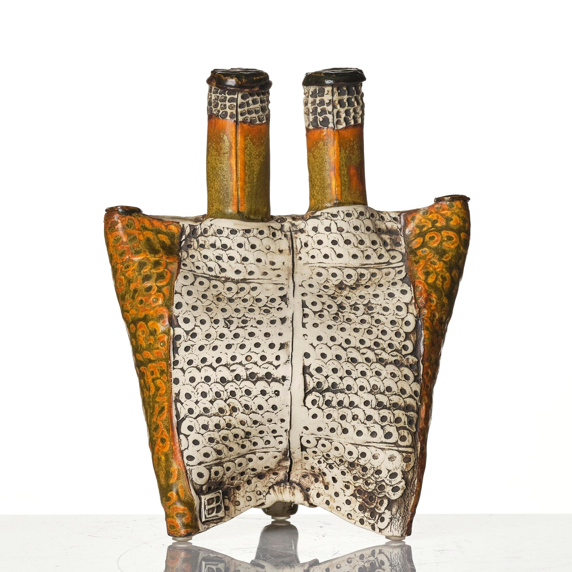 Bengt Berglund, astoneware sculpture of a figure with two heads, Gustavsberg, 1960s.