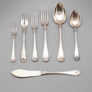 BESTICKSERVIS, 80 delar, nysilver, "Franska Liljan", 1900-tal.