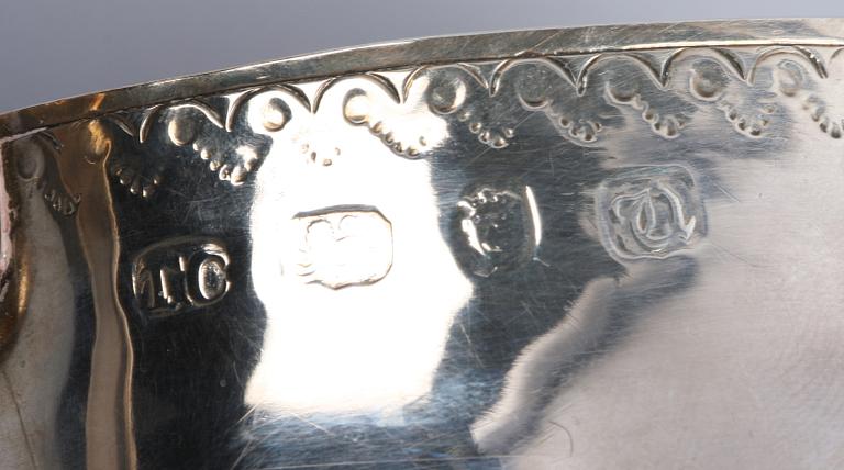 SOCKERSKÅL, silver, London, 1800-tal.