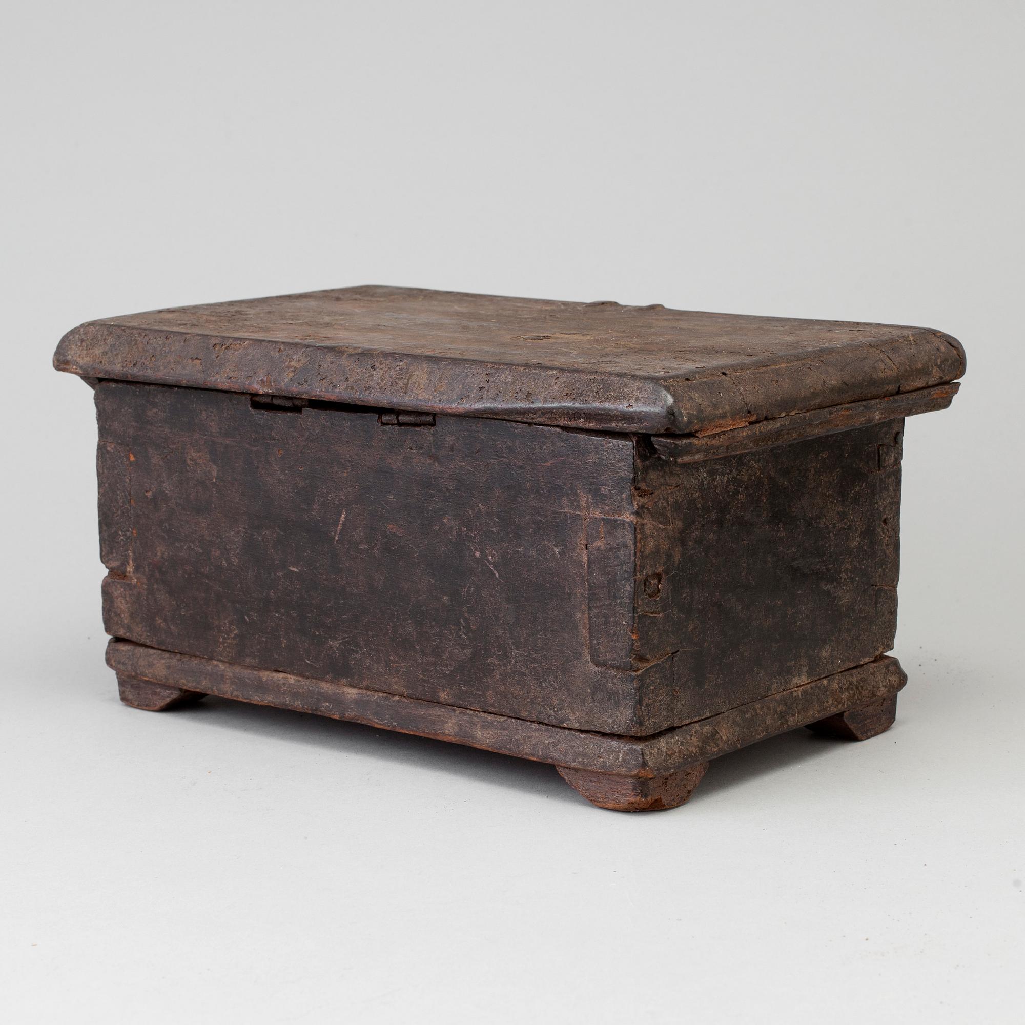 A 17th/18th century wooden box.