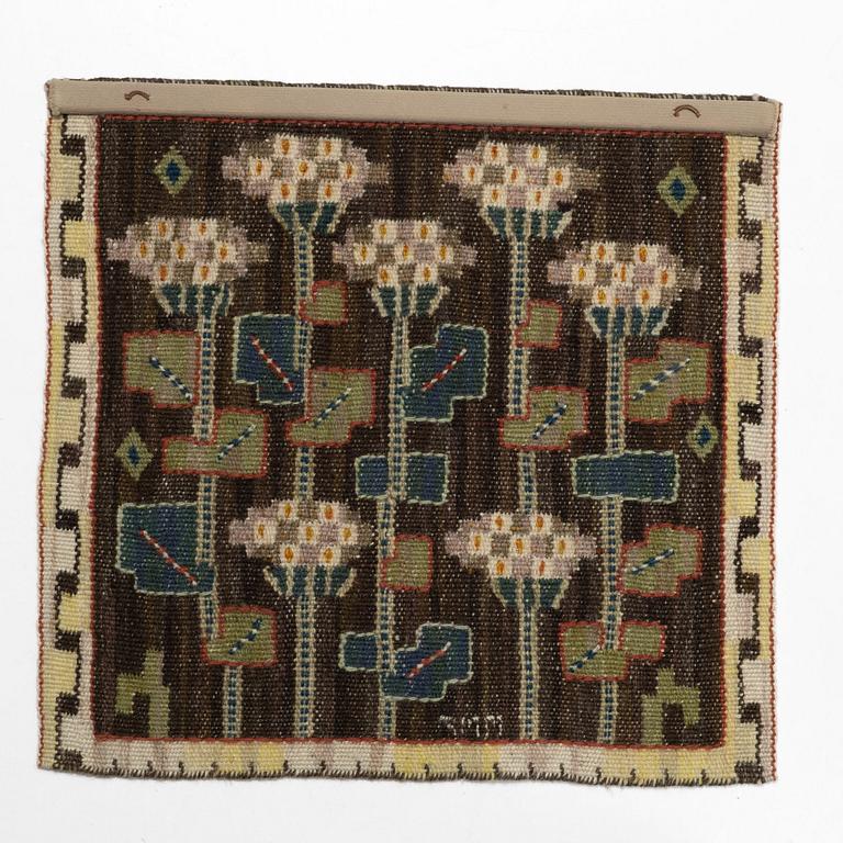 Märta Måås-Fjetterström, a textile,”Taklök”, tapestry weave, ca 39 x 40 cm, signed AB MMF.