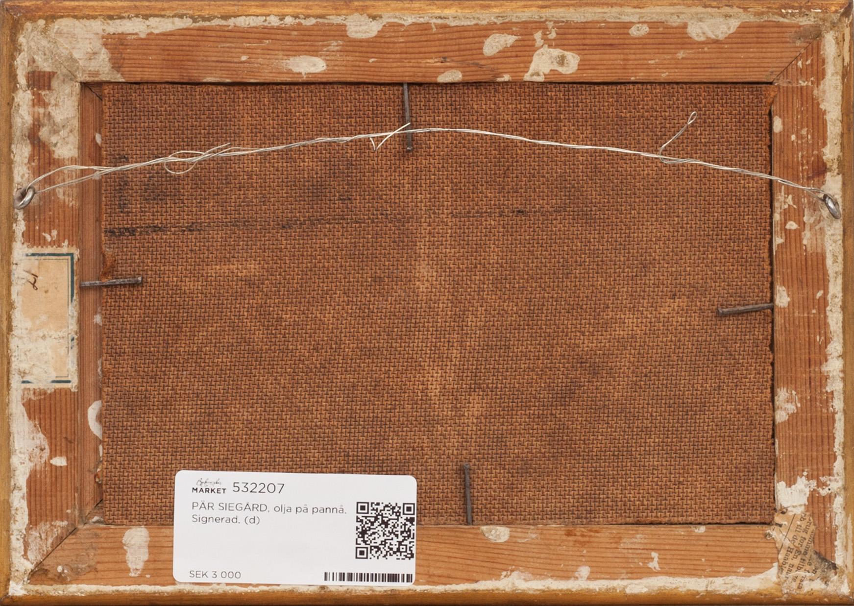 PÄR SIEGÅRD, olja på pannå. Signerad.