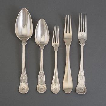 a 16 pcs of silver cutlery, different makers, 19th century.