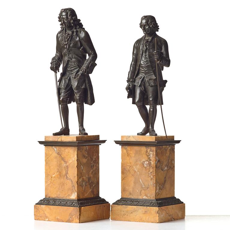 A pair of French bronze figures, circa 1825.