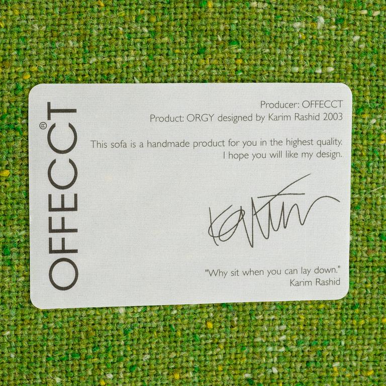 A 'Orgy' sofa with pouf by Karim Rashid for Offecct.