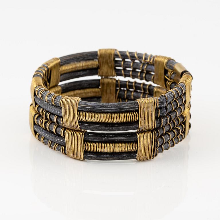 Vivianna Torun Bülow-Hübe, armband, mässing och rotting, Stockholm egen verkstad sent 1940-tal.