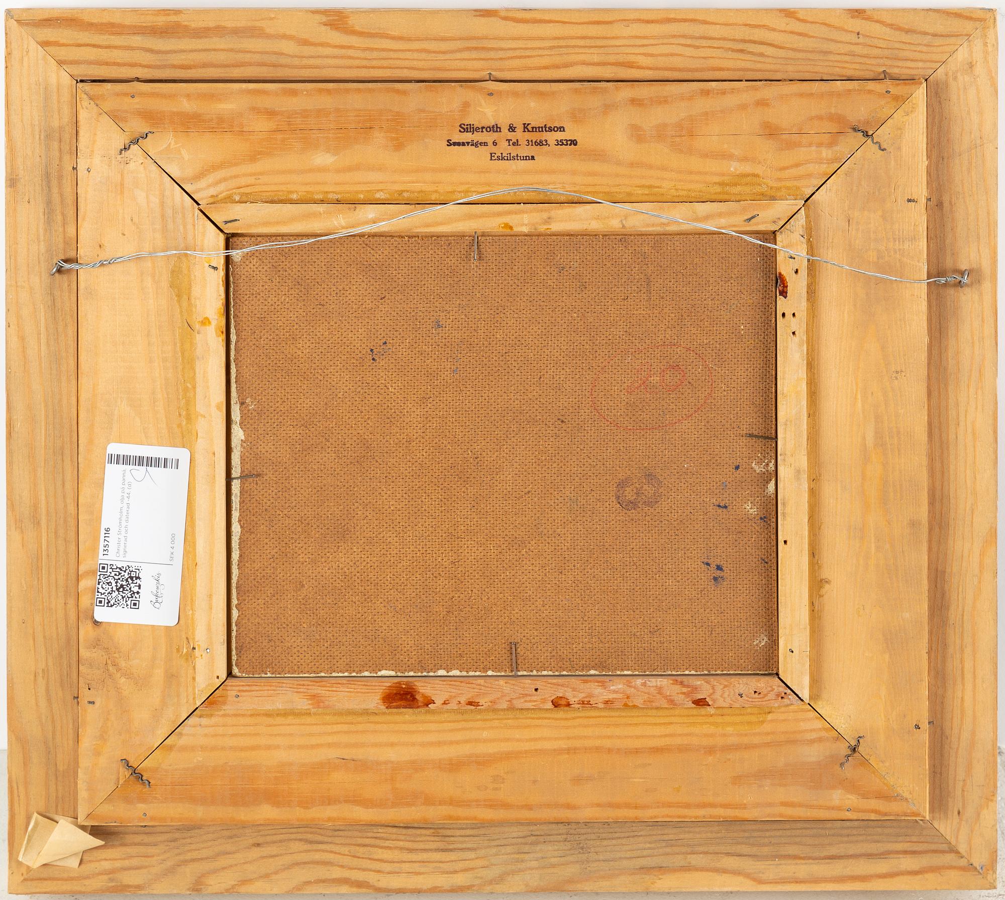 Christer Strömholm, oil on panel, signed and dated -44.