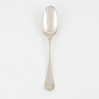 A set of twenty North-European silver rococo spoons, maker's mark IVH possibly for Jacob von Herberg .