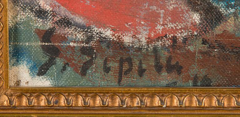 Sulho Sipilä, oil on canvas laid on board, signed and indistinctly dated.