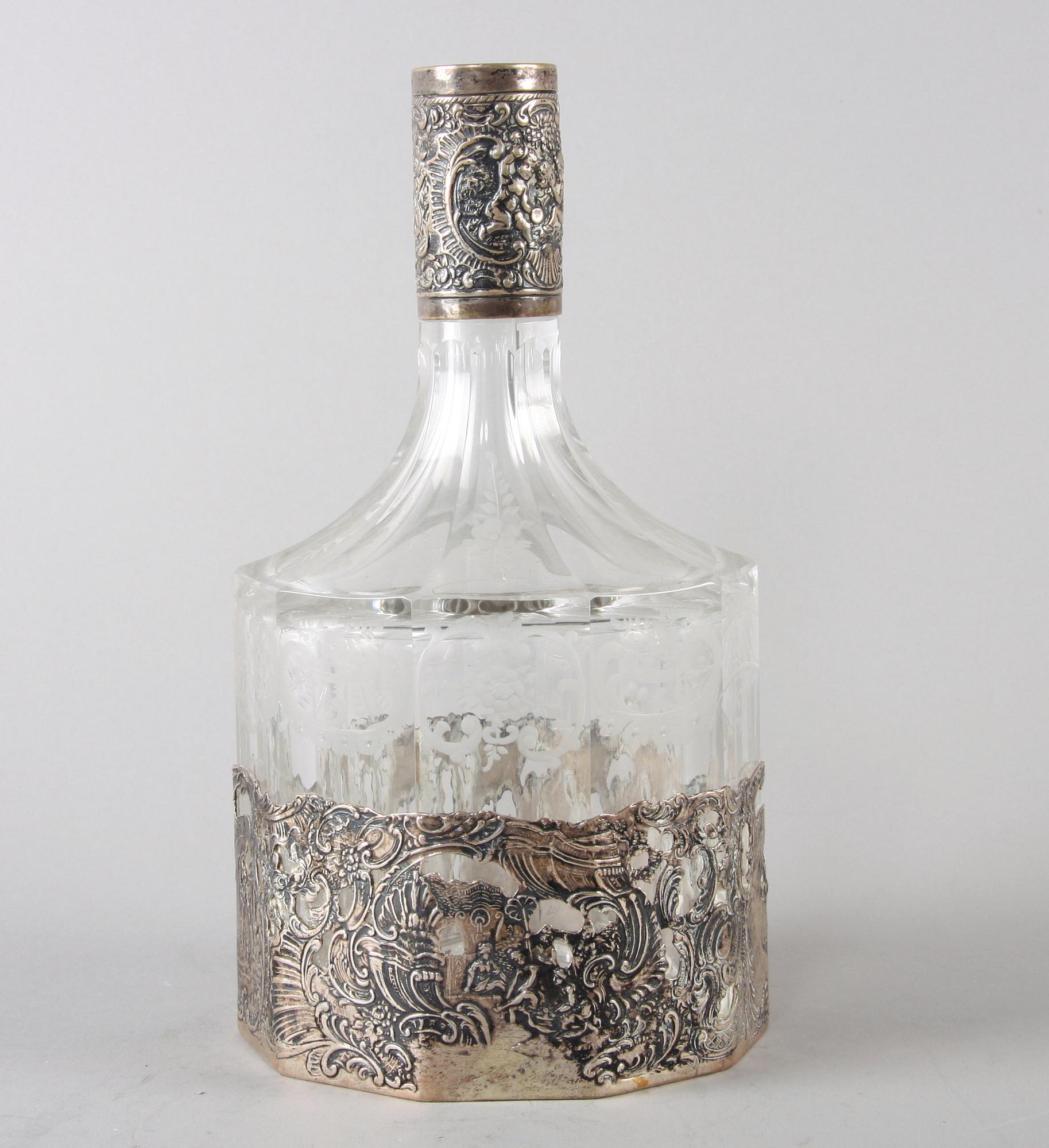 KARAFF, glas, med silvermontering.