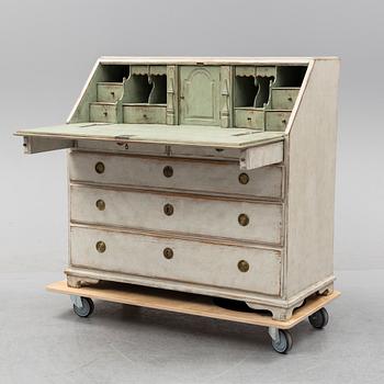 A painted secretaire, 18th Century.