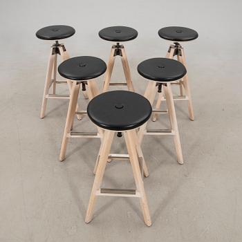 Bar stools, 6 pieces, SA Möbler, 21st century.