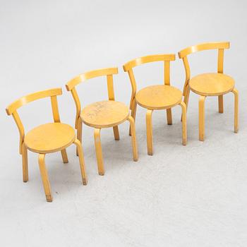 Alvar Aalto, stolar, 4 st, modell 69, Artek, Finland, 1900-talets andra hälft.