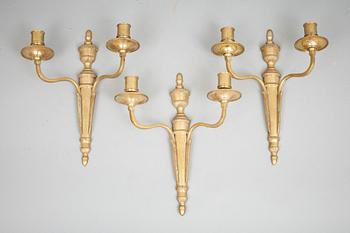 VÄGGAPPLICKER, 3 st, Louis XVI-stil, 1900-tal.