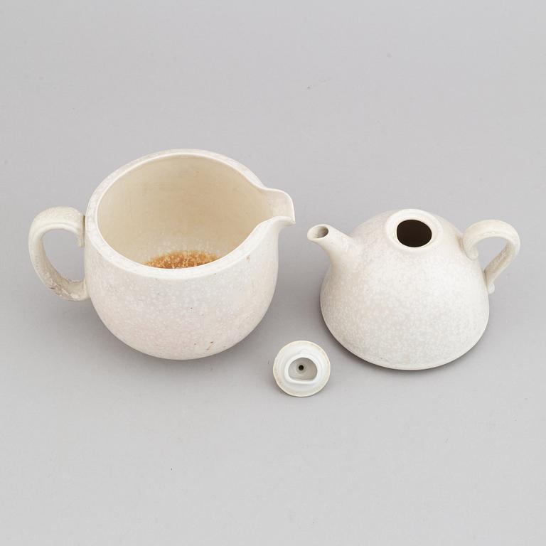 Gunnar Nylund, a set of 2 double" stoneware pots, model UB and a bowl, Rörstrand, Sweden 1940's.