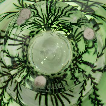 Edward Hald, vase, "Fish Grail", Orrefors, signed 1984.