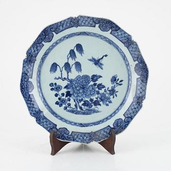 A blue and white porcelain charger, China, Qianlong (1736-95).