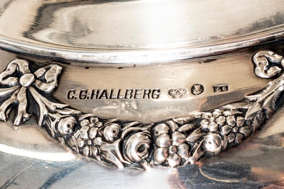 CG Hallberg, bowl, silver, 1902.