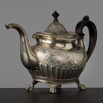 A Swedish late Empire tea pot by Erik Nordgren (Jönköping 1817-47).