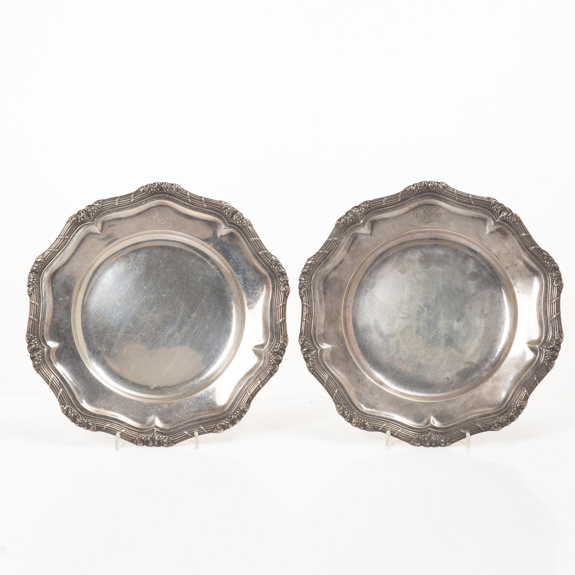 A. Dragsted, Twi Rococo style silver dishes, Copenhagen 1927.