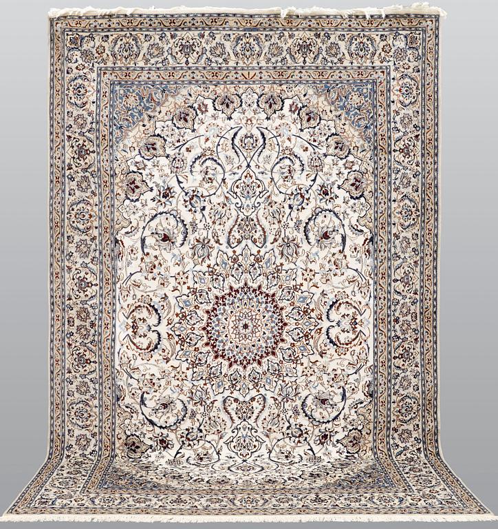 A carpet, Nain part silk so called 9LAA, ca 375 x 244 cm.