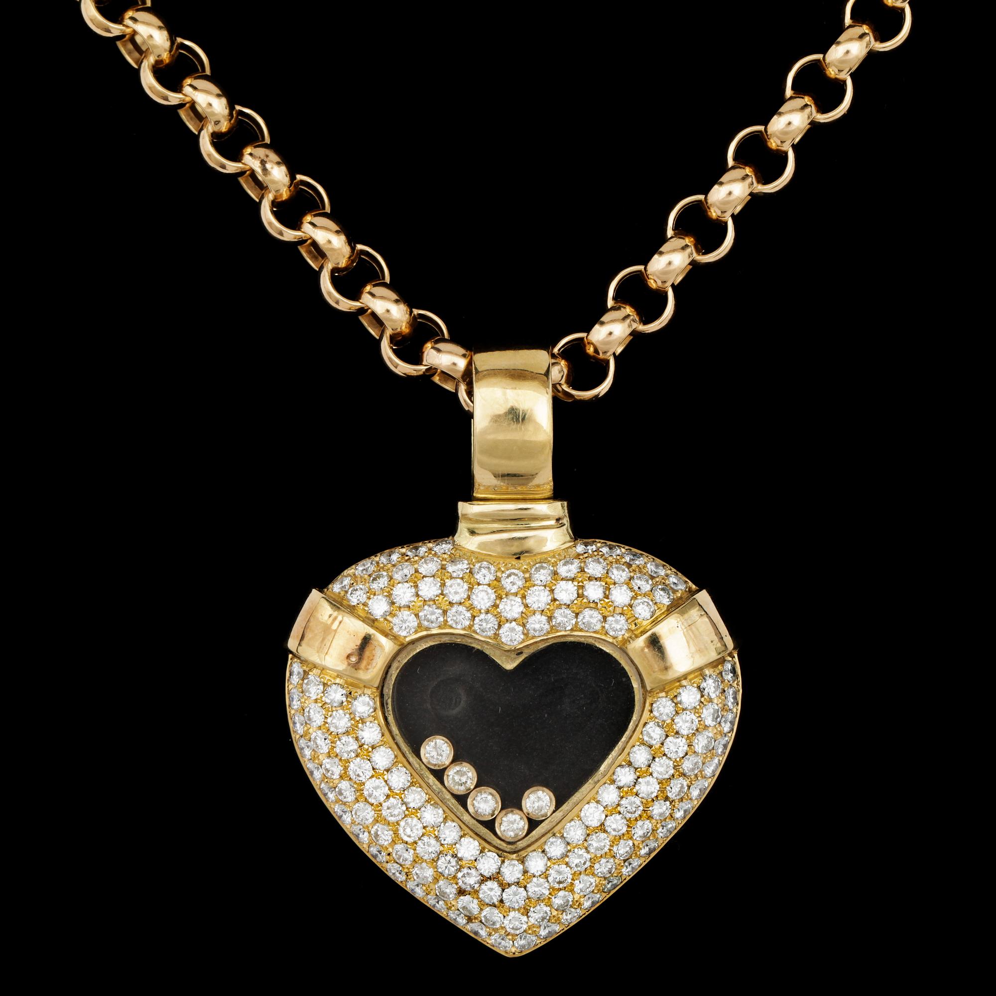 COLLIER, briljantslipade diamanter, tot. ca 5 ct, infattade i form av hjärta.