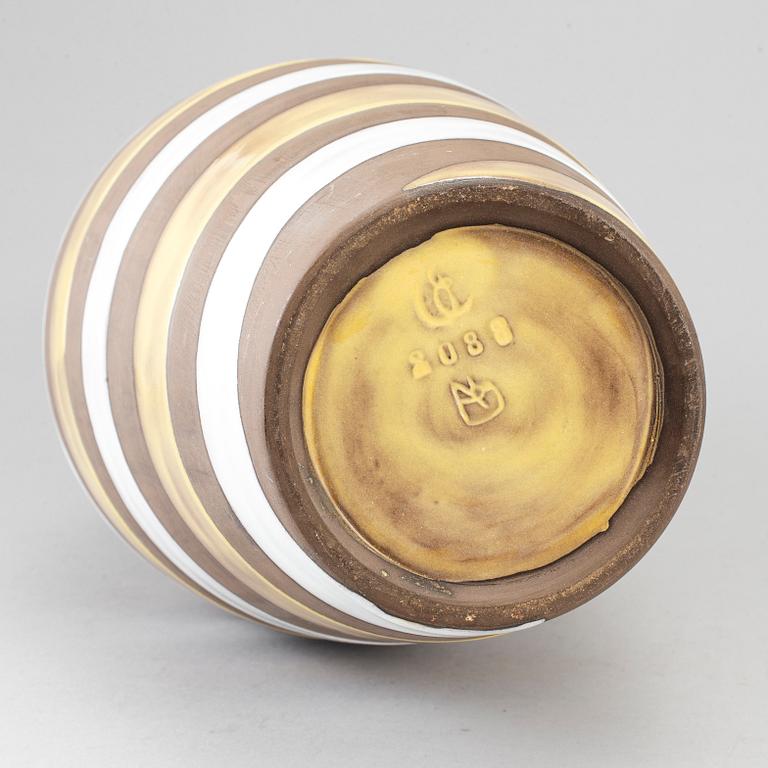 A 'Spiral' earthenware vase by Ingrid Atterberg, Upsala Ekeby.