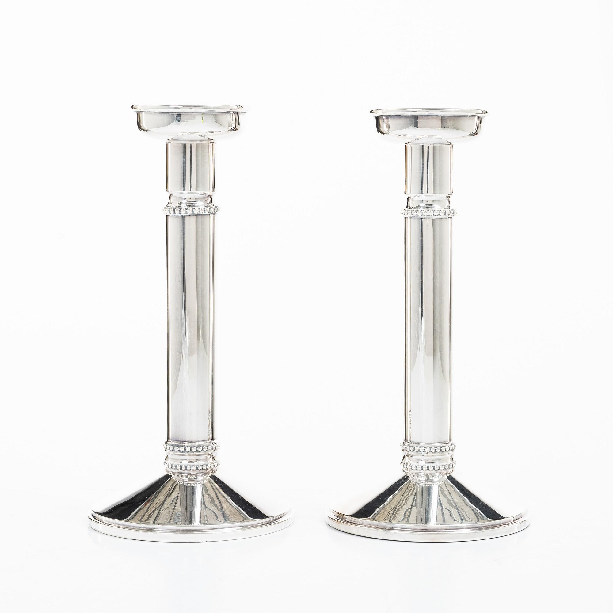 Vera Ferngren, A pair of silver candlesticks, company Guldsmedsaktiebolaget, Stockholm, Sweden 1967.