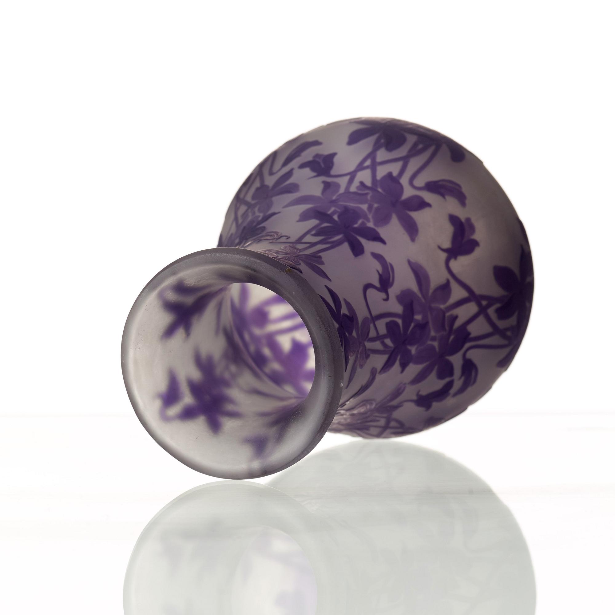 Karl Lindeberg, A Karl Lindeberg Art Nouveau cameo glass vase, Kosta, Sweden, model 106.