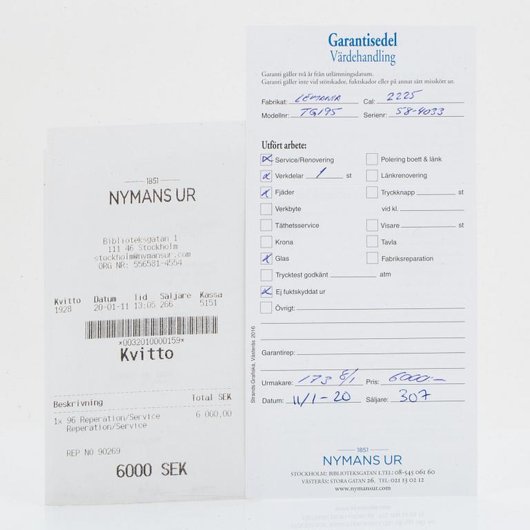 LEMANIA, Tg 195, "Tre kronor", "Tropical".