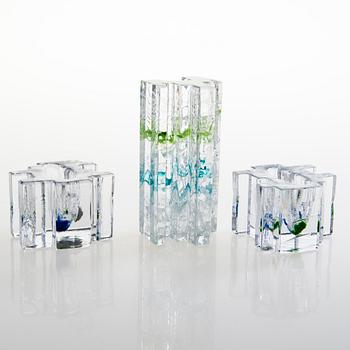 HELENA TYNELL, Three 'Forest' sculptures, one signed Helena Tynell Riihimäen Lasi Oy.