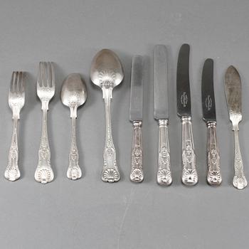 BESTICKSUPPSÄTTNING, 92 delar, nysilver, bl a England, 1900-talets andra hälft.